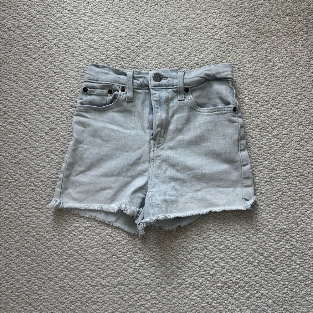 Levi's High Rise Light Blue Denim Shorts